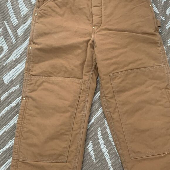 Carhartt Vintage Quilted Lined Chore Workwear Overalls R02 BRN Made In USA 36x30 - Picture 8 of 17